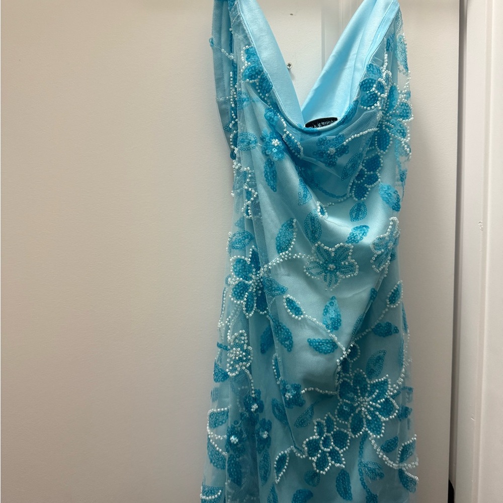 Peppermayo Light Blue Dress with Sequin Details